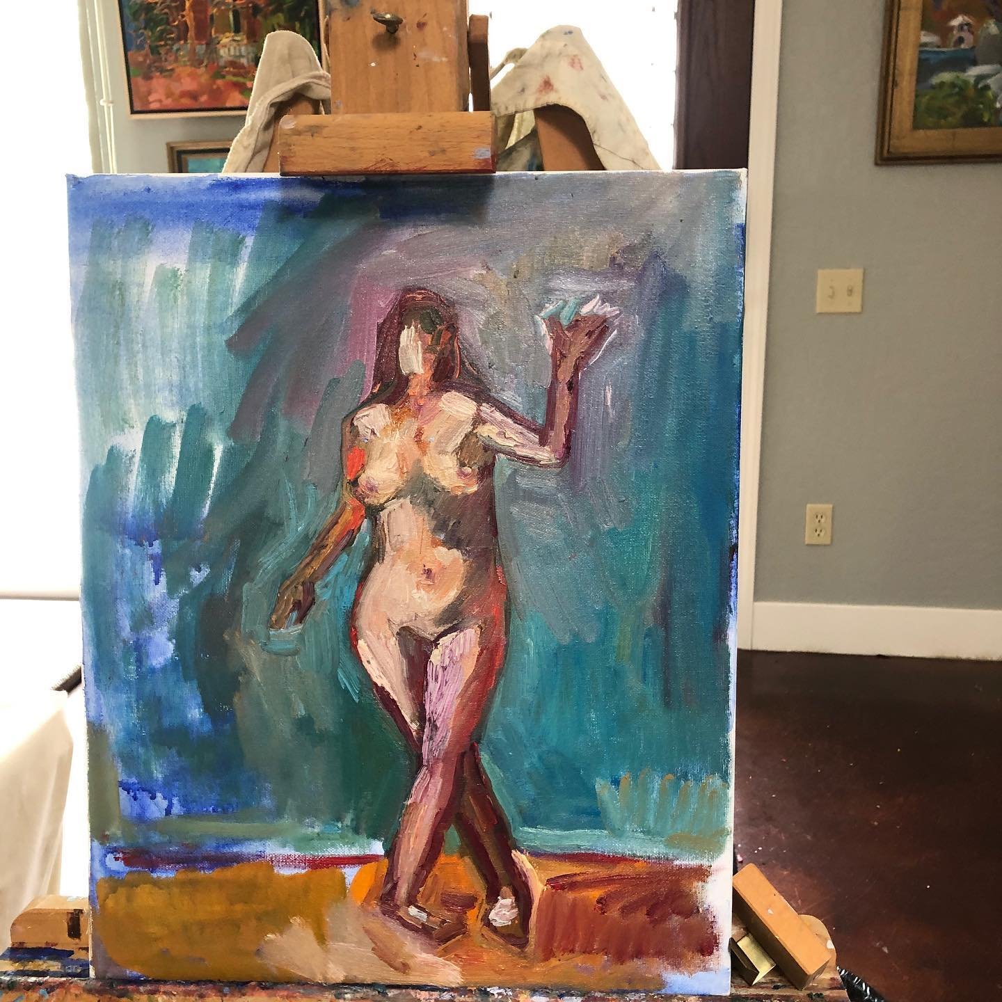 Relearning figure pairing from internet. Oil on canvas